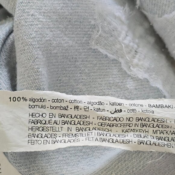 Zara Light Wash Relaxed Fit Distressed Denim Shirt Jacket Shacket - Picture 13 of 13